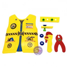 Bộ đồ chơi áo thợ công trình & dụng cụ sửa chữa