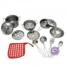 Hộp đồ chơi nấu ăn bằng inox 12 chi tiết & tạp dề