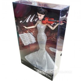 Hộp đồ chơi búp bê đàn Violin mặc đầm dạ hội đuôi cá 11 khớp nối