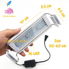 Đèn LED máng Xuan Mei Long 2 dãy TRẮNG cho hồ cá size 50 - 60 cm