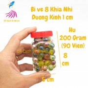 Hũ bi ve NHÍ 200 Gram (khoảng 90 viên) size 1 cm bằng thủy tinh