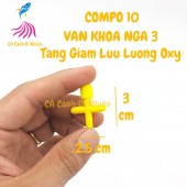 Bộ 10 van KHÓA DÂY NGÃ 3 tăng giảm lưu lượng oxy hồ cá cảnh