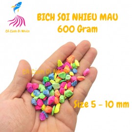 Bịch sỏi NHIỀU MÀU 600 gram size 5 - 10 mm trang trí hồ cá cảnh