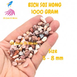 Bịch sỏi HỒNG 1 KG size 5 - 8 mm trang trí hồ cá cảnh