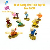 Bộ 8 tượng Chú Tiểu áo đủ màu tập võ bằng đá size 5 CM