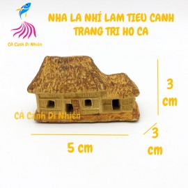Nhà lá NHÍ làm tiểu cảnh trang trí cho hồ cá mini size 5x3x3 cm