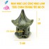 Nhà móc lục giác nhỏ bằng gốm men làm tiểu cảnh hồ cá size 7x5 cm
