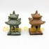 Nhà vuông 2 tầng bằng gốm men làm tiểu cảnh hồ cá size 9x5 cm