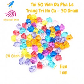 Túi 50 viên đá pha lê size NHỎ 1 cm trang trí hồ cá cảnh