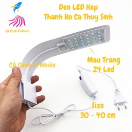 Đèn LED màu trắng kẹp thành hồ cá thủy sinh size 30-40cm M-280