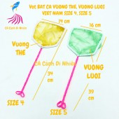 Vợt bắt cá vuông the, vuông lưới Việt Nam Size 4 Size 5
