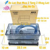 Bộ lọc dàn mưa 2 tầng 2 khay lọc SOBO F-30 bằng Mica cho hồ cá 30 - 50 cm