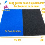Bông gòn lọc nước 2 màu XANH ĐEN cho hồ cá cánh size 90x30x2 cm