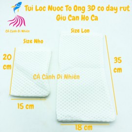 Túi lọc nước tổ ong 3D giữ cặn cho hồ cá cảnh size 18x35 cm, 15x20 cm
