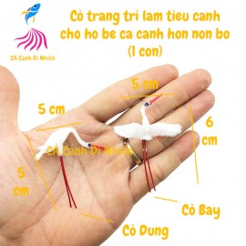 Cò trang trí làm tiểu cảnh cho hồ bể cá size nhỏ bằng nhựa
