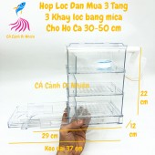 Bộ lọc dàn mưa 3 tầng 3 khay lọc bằng Mica cho hồ cá 30 - 50 cm