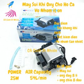 Máy sục sủi bơm khí oxy RESUN AP-50 vỏ nhôm 25W ít ồn cho hồ cá