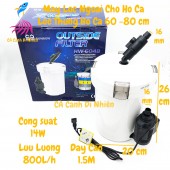 Máy lọc ngoài bể cá 14W Sunsun HW-604B - Lọc thùng cho hồ cá cảnh