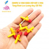 Bộ 10 van KHÓA DÂY 2 ĐẦU (có TAI) tăng giảm lưu lượng oxy hồ cá cảnh