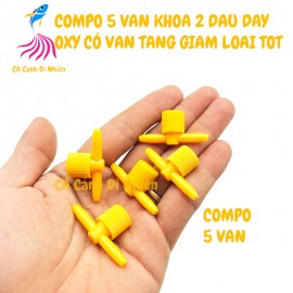 Bộ 5 Van nối dây Oxy (KHÔNG TAI) có khóa tăng giảm oxy loại TỐT