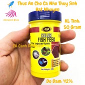 Thức ăn cho cá nhỏ thủy sinh Color Fish Feed JM AQua dạng hạt nhuyễn 50 Gram