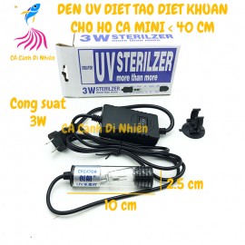 Đèn UV diệt tảo diệt khuẩn 3W cho hồ cá dưới 40 cm