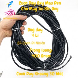 Cuộn dây oxy ĐEN 4 li 30 Mét cho máy sục sủi khí hồ cá cảnh - Dây sủi oxy 4mm ống nước dẻo màu đen