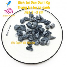 Bịch sỏi ĐEN ĐẠI 1 KG size 2 - 3 CM trang trí hồ cá cảnh