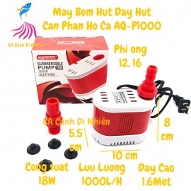 Máy bơm hút đáy AQUAWINGS AQ-P1000 18W bơm chìm hút cặn 360 độ hồ cá AQP1000