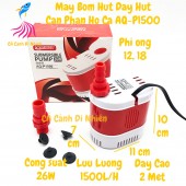 Máy bơm hút đáy AQUAWINGS AQ-P1500 26W bơm chìm hút cặn 360 độ hồ cá AQP1500