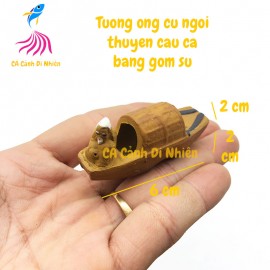 Ông cụ ngồi thuyền câu cá làm tiểu cảnh trang trí hồ cá size 6 cm