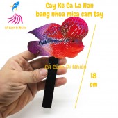 Cây kè cá la hán bằng nhựa mica cầm tay hình cá la hán