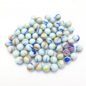 Bộ 70 viên bi ve 3 khía màu sữa size 1.6 cm bằng thủy tinh