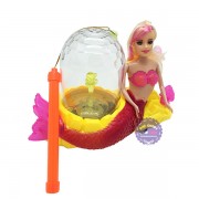 Lồng đèn trung thu nàng tiên cá phun nước chạy pin có đèn nhạc