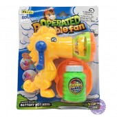 Vỉ đồ chơi súng thổi bong bóng xà phòng quay tay hình chú ngựa