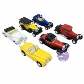 Hộp đồ chơi các loại xe hơi cổ bằng sắt 6 chiếc chạy trớn 1:24