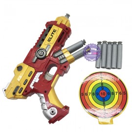 Hộp đồ chơi súng bắn đạn mút xốp mềm người sắt