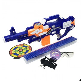 Hộp đồ chơi súng bắn đạn mút xốp 40 cây tự động & mắt kiếng dùng pin