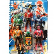 Vỉ đồ chơi 5 anh em siêu nhân thần kiếm Samurai mini & điện thoại