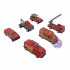 Hộp đồ chơi các loại xe cứu hỏa bằng sắt 6 chiếc Die-Cast