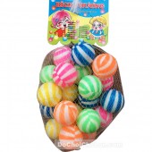 Đồ chơi banh nhựa sọc nhiều màu 20 trái túi lưới (5cm)