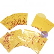 Bộ 6 bao lì xì Tết Mậu Tuất 2018 hình mai vàng ánh kim chữ nổi